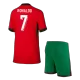 Kids Portugal RONALDO #7 Home Soccer Jersey Kits(Jersey+Shorts) 2024 - worldjerseyshop