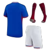 Kids France Whole Kits Home Soccer Kit (Jersey+Shorts+Sock） 2024 - worldjerseyshop