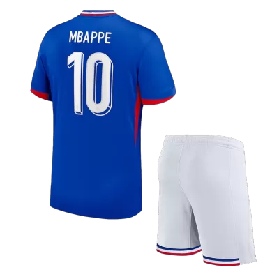 Kids France MBAPPE #10 Home Soccer Jersey Kits(Jersey+Shorts) 2024 - worldjerseyshop