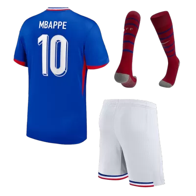 Kids's France MBAPPE #10 Home Soccer Whole Kits(Jerseys+Shorts+Socks) 2024 - worldjerseyshop