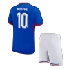 Kids France MBAPPE #10 Home Soccer Jersey Kits(Jersey+Shorts) 2024 - worldjerseyshop