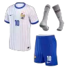 Kids France MBAPPE #10 Whole Kits Away Soccer Kit (Jersey+Shorts+Sock） 2024 - worldjerseyshop