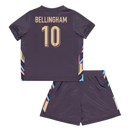 Kids England BELLINGHAM #10 Away Soccer Jersey Kits(Jersey+Shorts) 2024 - worldjerseyshop