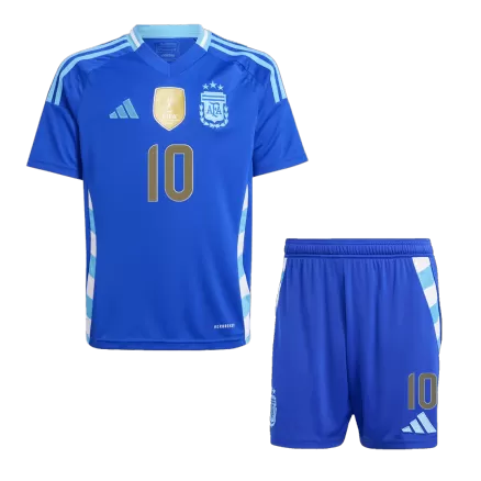 Kids Argentina MESSI #10 Away Soccer Jersey Kits(Jersey+Shorts) 2024 - worldjerseyshop