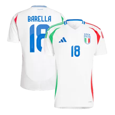 Men's Italy BARELLA #18 Away Soccer Short Sleeves Jersey 2024 - worldjerseyshop