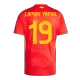 Men's Spain LAMINE YAMAL #19 Home Soccer Short Sleeves Jersey 2024 - worldjerseyshop