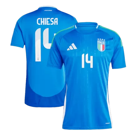 Men's Italy CHIESA #14 Home Soccer Short Sleeves Jersey 2024 - worldjerseyshop