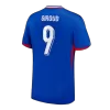 Men's France GIROUD #9 Home Soccer Short Sleeves Jersey 2024 - worldjerseyshop