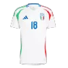 Men's Italy BARELLA #18 Away Soccer Short Sleeves Jersey 2024 - worldjerseyshop