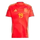 Men's Spain LAMINE YAMAL #19 Home Soccer Short Sleeves Jersey 2024 - worldjerseyshop