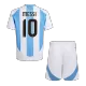 Kids Argentina MESSI #10 Home Soccer Jersey Kits(Jersey+Shorts) 2024 - worldjerseyshop