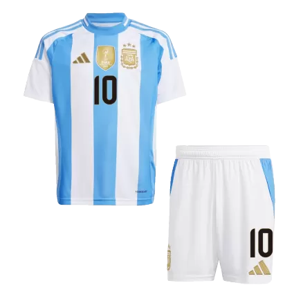 Kids Argentina MESSI #10 Home Soccer Jersey Kits(Jersey+Shorts) 2024 - worldjerseyshop