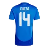 Men's Italy CHIESA #14 Home Soccer Short Sleeves Jersey 2024 - worldjerseyshop