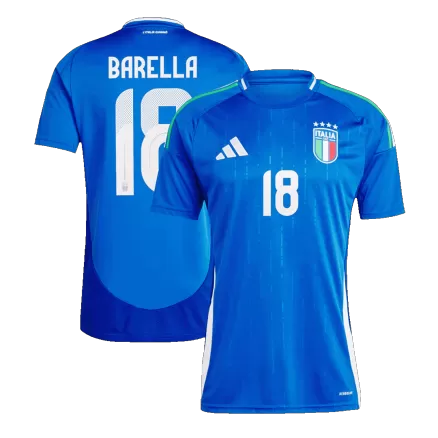 Men's Italy BARELLA #18 Home Soccer Short Sleeves Jersey 2024 - worldjerseyshop