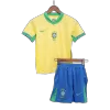 Kids's Brazil Home Soccer Whole Kits(Jerseys+Shorts+Socks) 2024 - worldjerseyshop