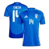 Men's Italy CHIESA #14 Home Soccer Short Sleeves Jersey 2024 - worldjerseyshop