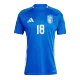 Men's Italy BARELLA #18 Home Soccer Short Sleeves Jersey 2024 - worldjerseyshop