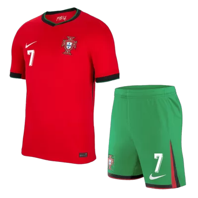 Men's Portugal RONALDO #7 Home Soccer Kit(Jersey+Shorts) 2024 - worldjerseyshop