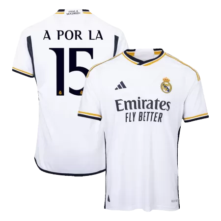 Men's Real Madrid A POR LA #15 Home Player Version Soccer Jersey 2023/24 - worldjerseyshop