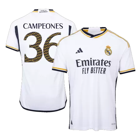 Men's Real Madrid CAMPEONES #36 Home Player Version Soccer Jersey 2023/24 - worldjerseyshop