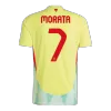 Men's Spain MORATA #7 Away Soccer Short Sleeves Jersey 2024 - worldjerseyshop