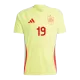 Men's Spain LAMINE YAMAL #19 Away Soccer Short Sleeves Jersey 2024 - worldjerseyshop