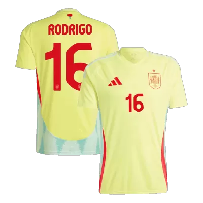 Men's Spain RODRIGO #16 Away Soccer Short Sleeves Jersey 2024 - worldjerseyshop