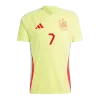 Men's Spain MORATA #7 Away Soccer Short Sleeves Jersey 2024 - worldjerseyshop