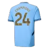 Men's Manchester City CHAMPIONS #24 Home Champions Soccer Short Sleeves Jersey 2024/25 - worldjerseyshop