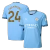 Men's Manchester City CHAMPIONS #24 Home Champions Soccer Short Sleeves Jersey 2024/25 - worldjerseyshop