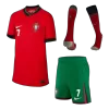 Kids Portugal RONALDO #7 Whole Kits Home Soccer Kit (Jersey+Shorts+Sock） 2024 - worldjerseyshop