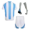 Kids's Argentina Home Soccer Whole Kits(Jerseys+Shorts+Socks) 2024 - worldjerseyshop