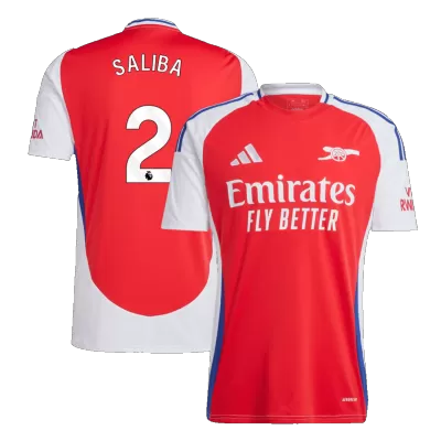 Men's Arsenal SALIBA #2 Home Soccer Short Sleeves Jersey 2024/25 - worldjerseyshop