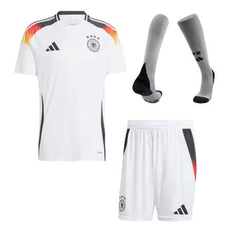 Men's Germany Home Soccer Whole Kits(Jerseys+Shorts+Socks) 2024 - worldjerseyshop