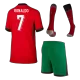 Kids Portugal RONALDO #7 Whole Kits Home Soccer Kit (Jersey+Shorts+Sock） 2024 - worldjerseyshop