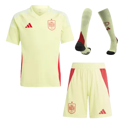 Kids Spain Whole Kits Away Soccer Kit (Jersey+Shorts+Sock） 2024 - worldjerseyshop