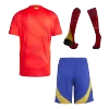 Men's Spain Home Soccer Whole Kits(Jerseys+Shorts+Socks) 2024 - worldjerseyshop