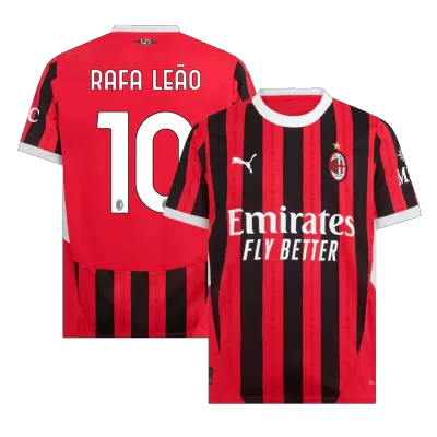 Men's AC Milan RAFA LEÃO #10 Home Soccer Short Sleeves Jersey 2024/25 - worldjerseyshop