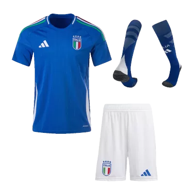 Men's Italy Home Soccer Whole Kits(Jerseys+Shorts+Socks) 2024 - worldjerseyshop