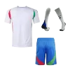 Men's Italy Away Soccer Whole Kits(Jerseys+Shorts+Socks) 2024 - worldjerseyshop