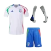 Men's Italy Away Soccer Whole Kits(Jerseys+Shorts+Socks) 2024 - worldjerseyshop