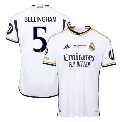 Men's Real Madrid BELLINGHAM #5 Home Final Edition Player Version Soccer Jersey 2023/24 - UCL FINAL - worldjerseyshop