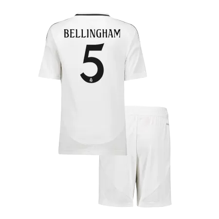 Kids Real Madrid BELLINGHAM #5 Home Soccer Jersey Kits(Jersey+Shorts) 2024/25 - worldjerseyshop