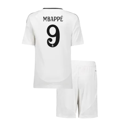 Kids Real Madrid MBAPPÉ #9 Home Soccer Jersey Kits(Jersey+Shorts) 2024/25 - worldjerseyshop