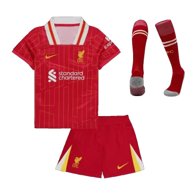 Kids Liverpool Whole Kits Home Soccer Kit (Jersey+Shorts+Sock） 2024/25 - worldjerseyshop