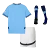 Kids's Manchester City Home Soccer Whole Kits(Jerseys+Shorts+Socks) 2024/25 - worldjerseyshop