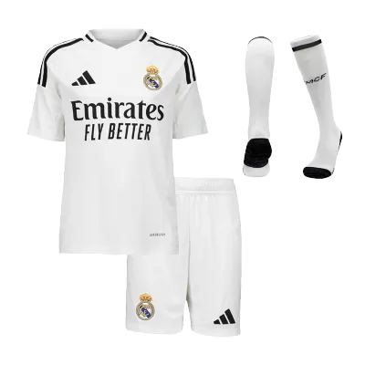 Kids Real Madrid Whole Kits Home Soccer Kit (Jersey+Shorts+Sock） 2024/25 - worldjerseyshop