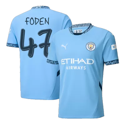 Men's Manchester City FODEN #47 Home Soccer Short Sleeves Jersey 2024/25 - UCL - worldjerseyshop