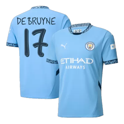 Men's Manchester City DE BRUYNE #17 Home Soccer Short Sleeves Jersey 2024/25 - UCL - worldjerseyshop