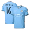 Men's Manchester City RODRIGO #16 Home Soccer Short Sleeves Jersey 2024/25-UCL - worldjerseyshop